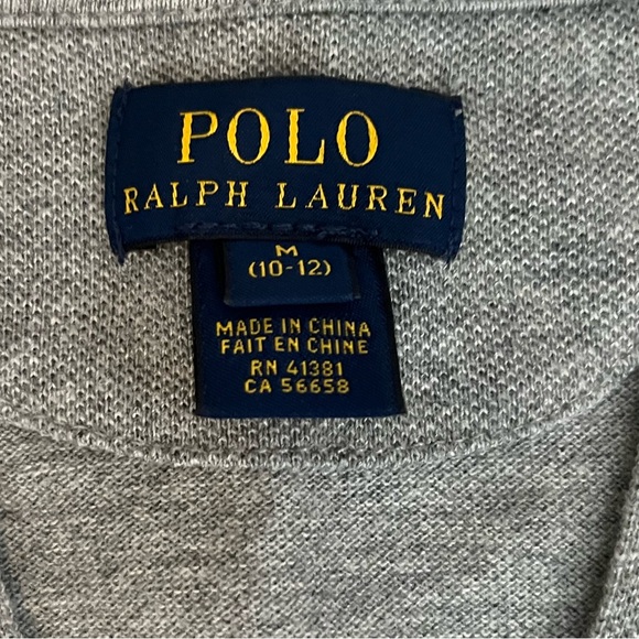 Polo by Ralph Lauren boys grey jersey cardigan size M (10-12)- LIKE NEW! - Picture 4 of 6